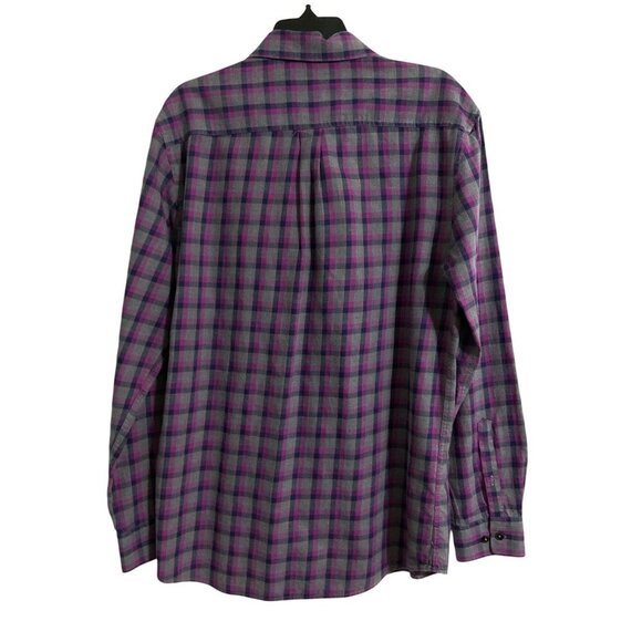 JOHNNIE-O Top Shelf Lexington Woven Button Up Plaid Shirt in Mulberry Medium - Picture 3 of 13
